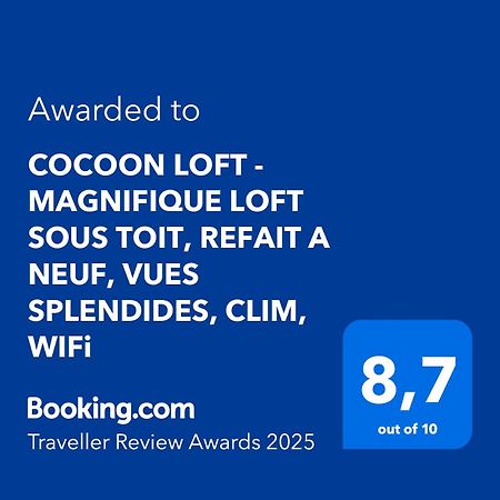 Cocoon Loft - Magnifique Loft Sous Toit, Refait A Neuf, Vues Splendides, Clim, Wifi Leilighet Nice Eksteriør bilde
