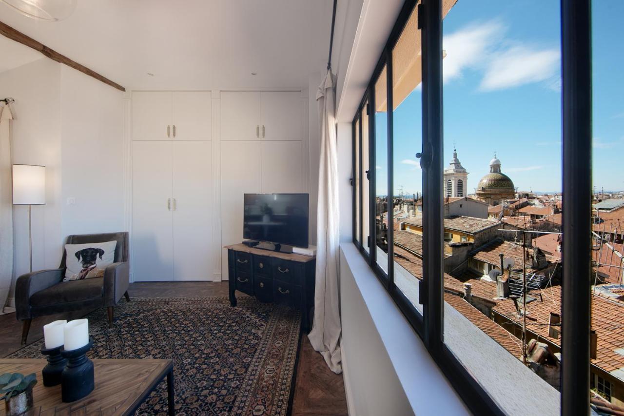 Cocoon Loft - Magnifique Loft Sous Toit, Refait A Neuf, Vues Splendides, Clim, Wifi Leilighet Nice Eksteriør bilde